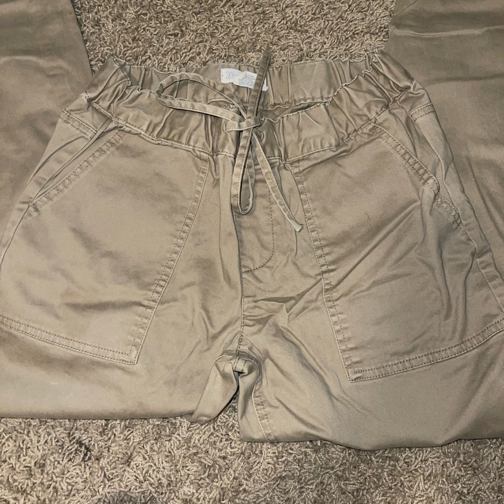 Khaki drawstring pants